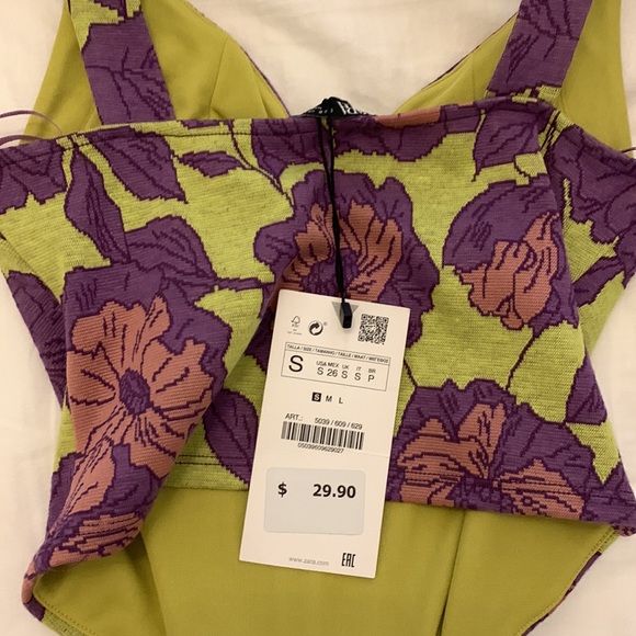 Brand new, never worn! Floral corset top size S from zara - Picture 2 of 2